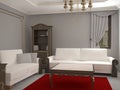3D visualization of a living room interior design Royalty Free Stock Photo