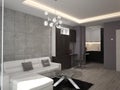 3D visualization of a living room interior design