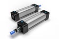 Double-acting pneumatic piston cylinder.