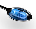 3d vitamin B6 pill on spoon over white