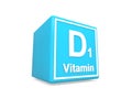 D1 vitamin on blue cube Royalty Free Stock Photo