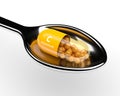 3d vitamin C pill on spoon over white