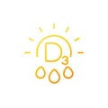 d3 vitamin line icon with a sun