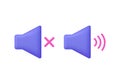 3D Volume icon. Sound icon, speaker sign. Audio control concept.