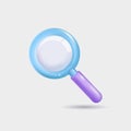 3D volumetric magnifier icon in vector realistic style on a white background. The business vector icon. Transparent Royalty Free Stock Photo