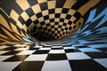 3D Vortex Chessboard Pattern