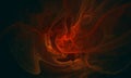 3d vortex of red hot essences, smoke or flames in deep black space. Royalty Free Stock Photo
