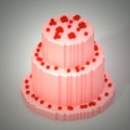 3D voxel cake Royalty Free Stock Photo