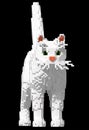 3d voxel white cat