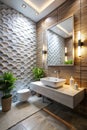 3D Wall Bathroom Design Concept Royalty Free Stock Photo