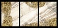 3d wallpaper canvas wall frames. watercolor geode painting. Golden marble background
