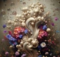 3d wallpaper decoration Abstract fractal fantastic flower Royalty Free Stock Photo