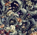 3d wallpaper decoration Abstract fractal fantastic flower Royalty Free Stock Photo