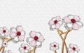 3d wallpaper with Pink And white flower Royalty Free Stock Photo