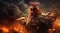 3d Wallpaper Rooster: Gritty Reportage Style With Humorous Animal Scenes