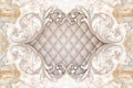 3d wallpaper, stucco decor frame, effect leather quilted buttoned