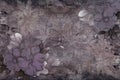 3d wallpaper texture, wild flowers on fabric canvas.