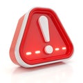 3D Warning Light Icon Render Isolated on White Background Royalty Free Stock Photo