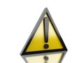 3d Warning road sign with exclamation mark Royalty Free Stock Photo