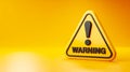 3D warning sign, bold design, centered on vivid orange backdrop Royalty Free Stock Photo