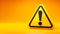 3D warning sign, bold design, centered on vivid orange backdrop Royalty Free Stock Photo