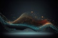 3D wave graph Abstract particles. Futuristic technology style. (Ai generated) Royalty Free Stock Photo