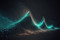 3D wave graph Abstract particles. Futuristic technology style. (Ai generated) Royalty Free Stock Photo