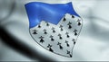3D Waved France Coat of Arms Department Flag of Cotes Armor