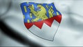 3D Waved France Coat of Arms Department Flag of Jura