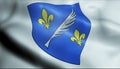 3D Waved France Coat of Arms Flag of Cannes Royalty Free Stock Photo