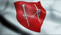 3D Waved France Coat of Arms Flag of Carpentras
