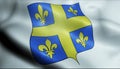 3D Waved France Coat of Arms Flag of Chalons en Champagne