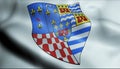 3D Waved France Coat of Arms Flag of Evry