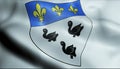 3D Waved France Coat of Arms Flag of Laon