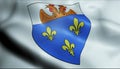 3D Waved France Coat of Arms Flag of Versailles