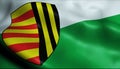 3D Waving Belgium City Flag of Bree Closeup View