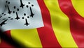 3D Waving Belgium City Flag of Geel Closeup View