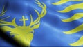 3D Waving Belgium City Flag of Saint Hubert Closeup View
