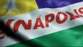 3D Waving Brazil City Flag of Eunapolis Closeup View