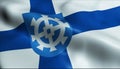 3D Waving Finland City Flag of Forssa Closeup View Royalty Free Stock Photo