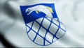 3D Waving Finland Region Flag of Kymenlaakso Closeup View Royalty Free Stock Photo