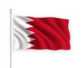 3d waving flag Bahrain Isolated on white background