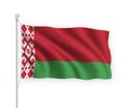 3d waving flag Belarus Isolated on white background Royalty Free Stock Photo