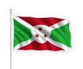 3d waving flag Burundi Isolated on white background