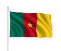 3d waving flag Cameroon Isolated on white background