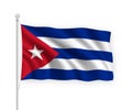 3d waving flag Cuba Isolated on white background