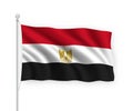 3d waving flag Egypt Isolated on white background