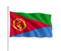 3d waving flag Eritrea Isolated on white background