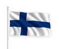 3d waving flag Finland Isolated on white background Royalty Free Stock Photo