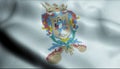 3D Waving Flag of Guanajuato Closeup View